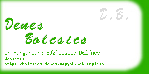 denes bolcsics business card